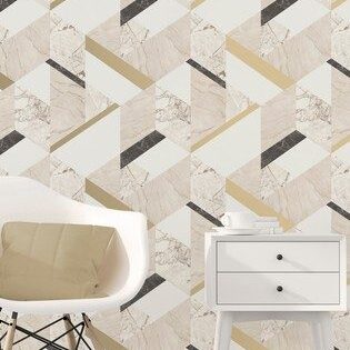 Cream marble effect wallpaper
